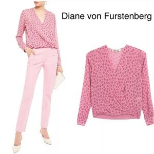 DVF Marci wrap-effect floral-print fil coupé georgette blouse